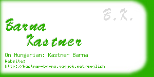 barna kastner business card
